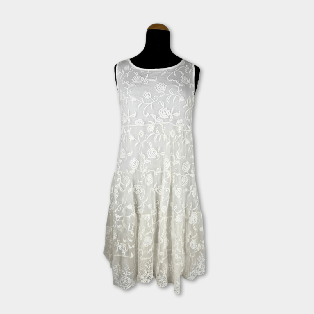 pre-loved Abendkleid mit Spitze wei� Gr. S